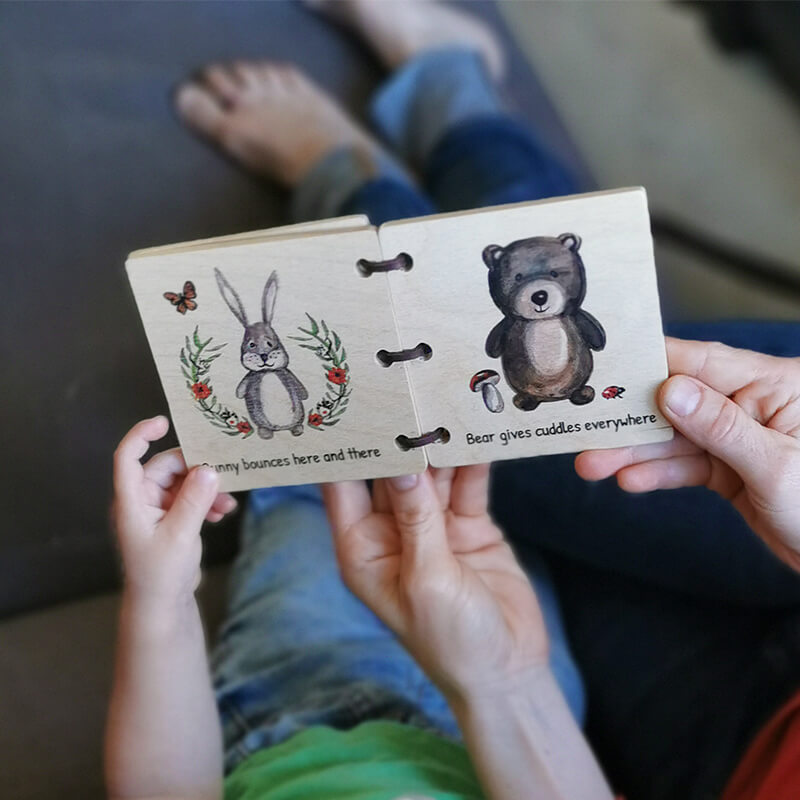 Wooden Baby Book - Forest Friends